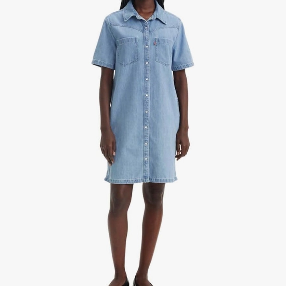 Levi’s Louisa Blue Jean Denim Short Sleeve Casual Summer Shirt Dress- Size Small